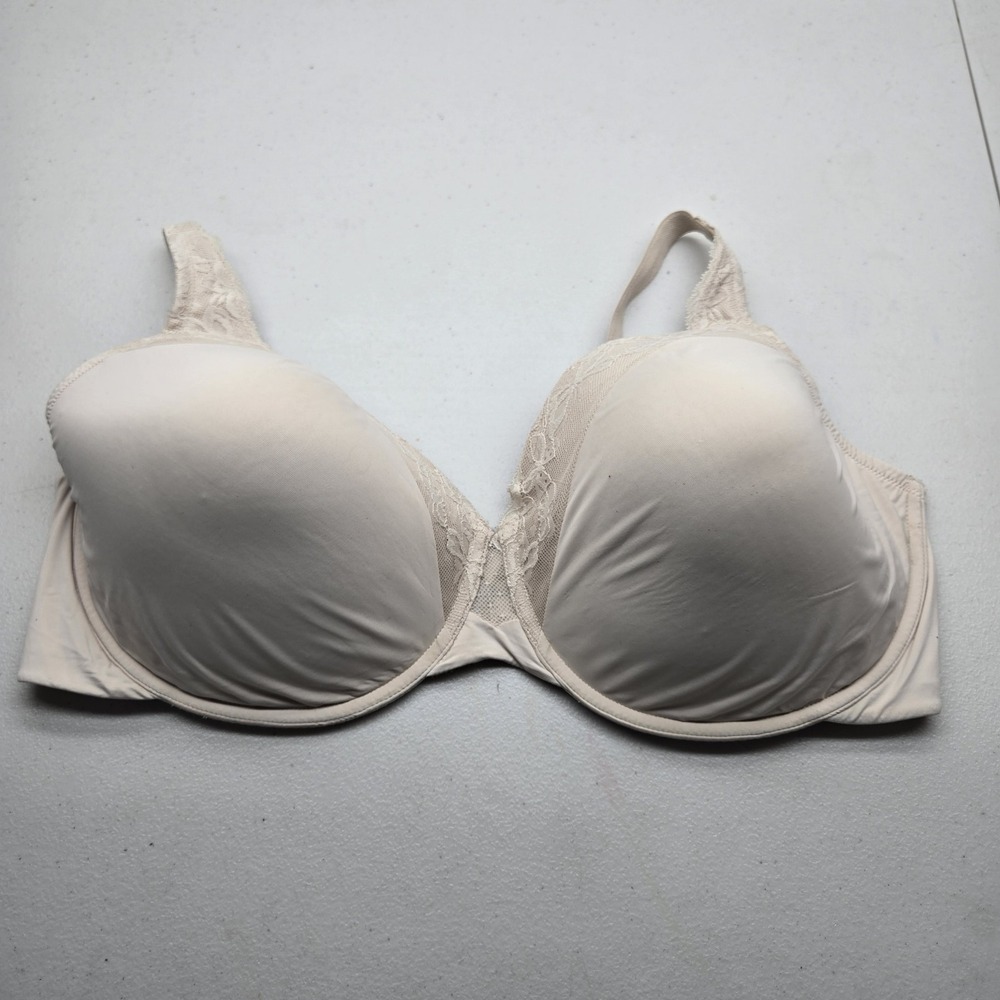 Olga‎ By Warner's Women Bra 44DD Beige T Shirt Underwired Lace Strap